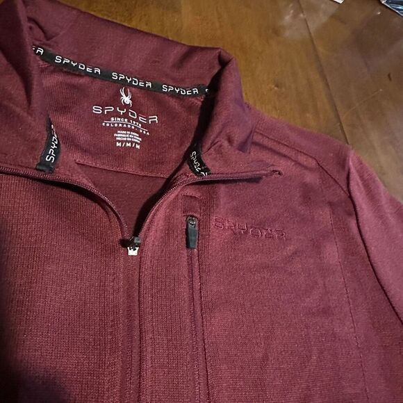 Spyder Mens Maroon 1/4 Zip Pullover Thermal wicking Sweater Shirt New Size M - Picture 5 of 12